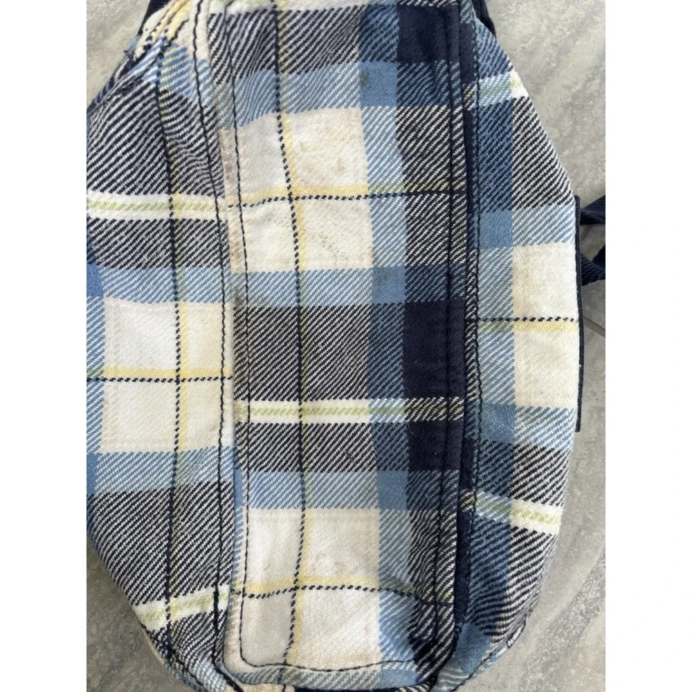 Vintage Y2K Abercrombie Reversible Blue Plaid Tote Bag Y2K!